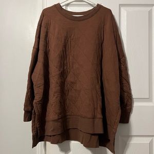 Old Navy Long-sleeve Vintage Quilted Tunic Sweatshirt